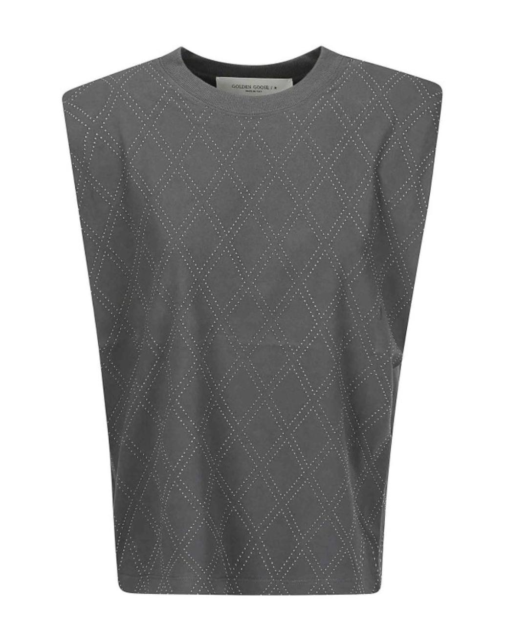 GOLDEN GOOSE DELUXE BRAND Серая хлопковая футболка, фото 1