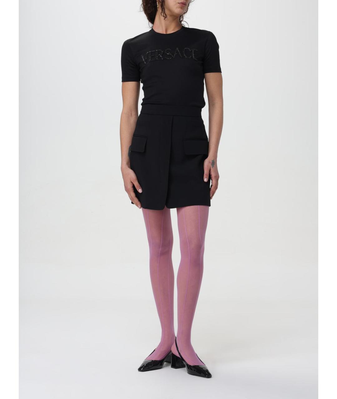 VERSACE Черная хлопковая футболка, фото 3