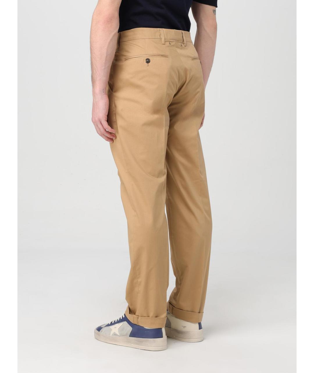 GOLDEN GOOSE DELUXE BRAND Бежевые хлопко-эластановые повседневные брюки, фото 4