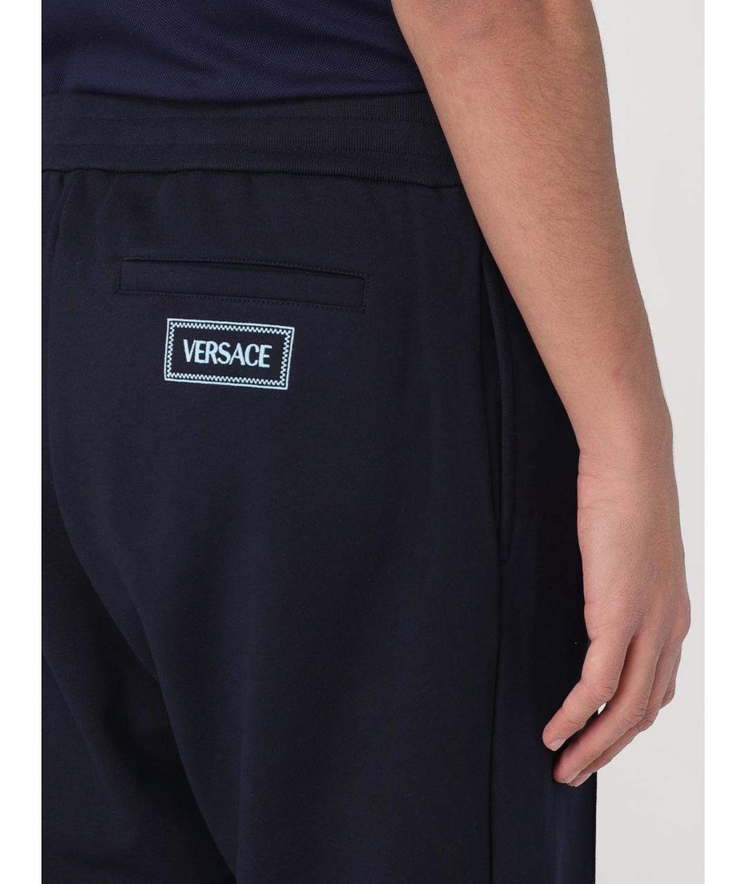 VERSACE Синие хлопковые повседневные брюки, фото 6