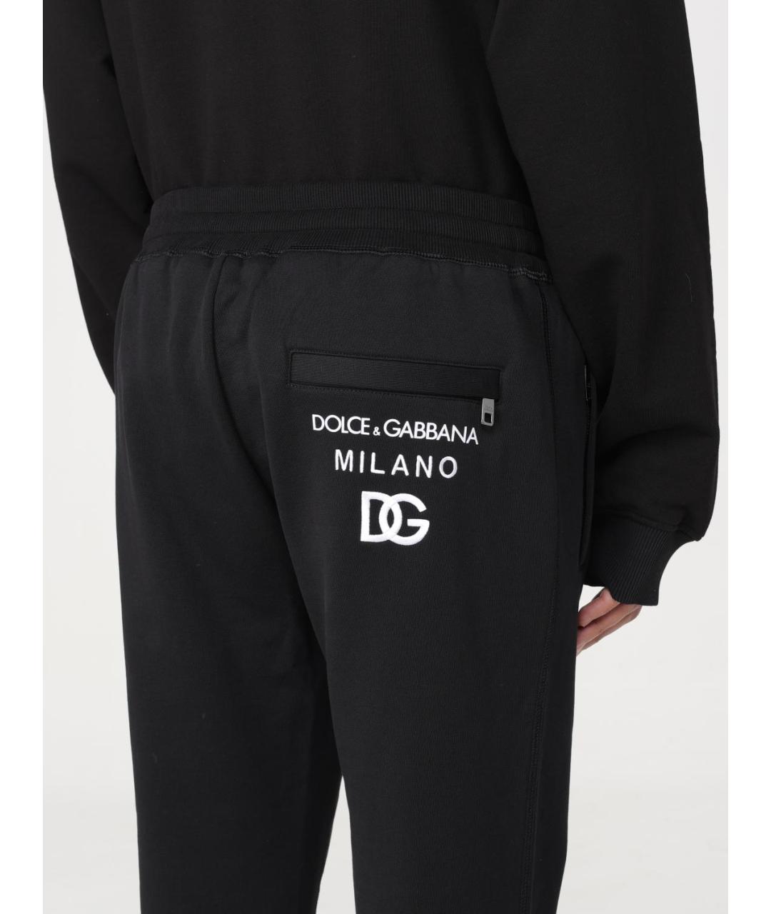 DOLCE&GABBANA Черные хлопковые повседневные брюки, фото 6