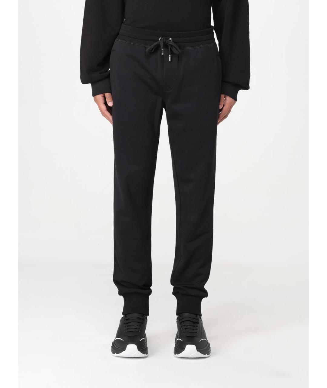 DOLCE&GABBANA Черные хлопковые повседневные брюки, фото 2