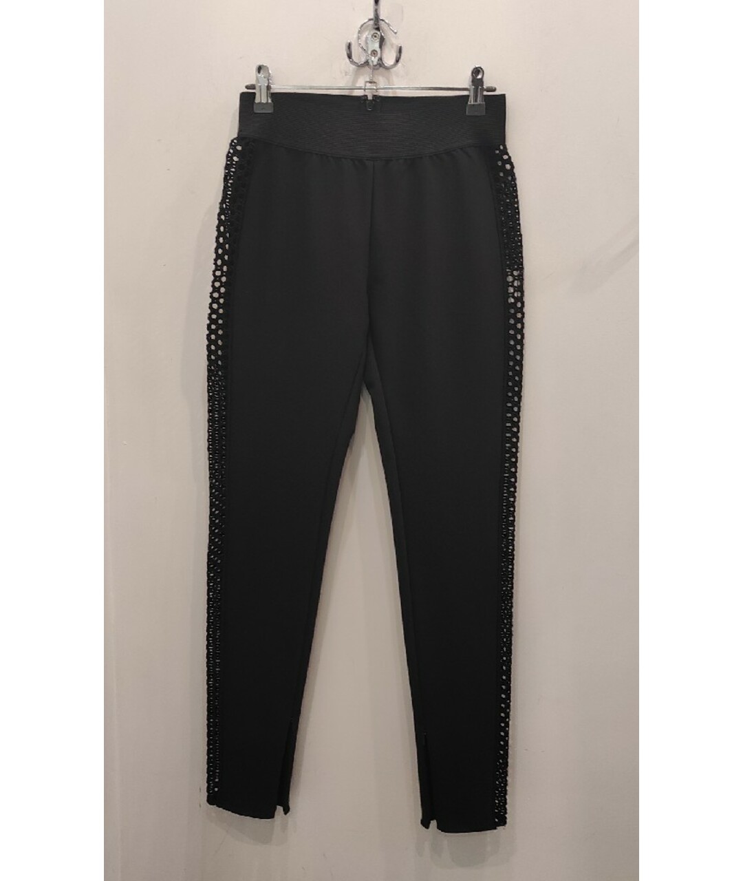 STELLA MCCARTNEY Черные хлопко-эластановые брюки узкие, фото 3