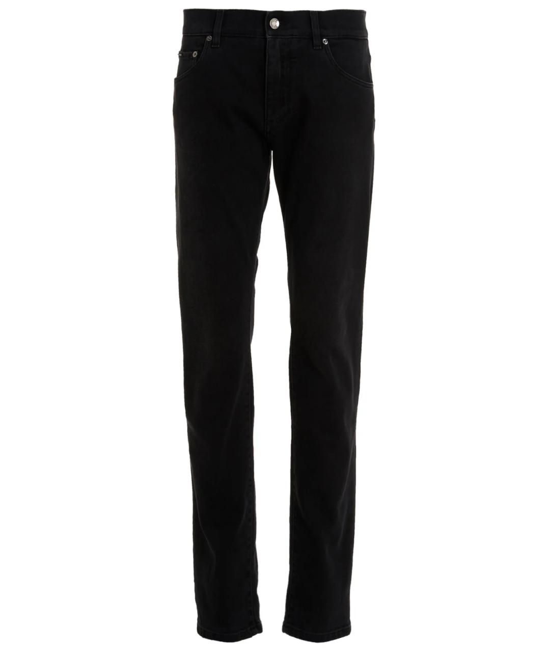 DOLCE&GABBANA Черные хлопко-эластановые прямые джинсы, фото 1