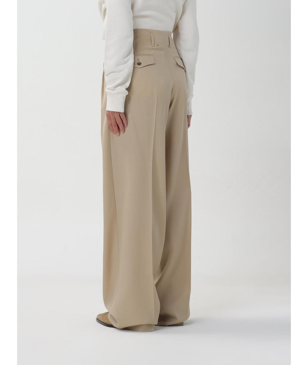GOLDEN GOOSE DELUXE BRAND Бежевые прямые брюки, фото 4