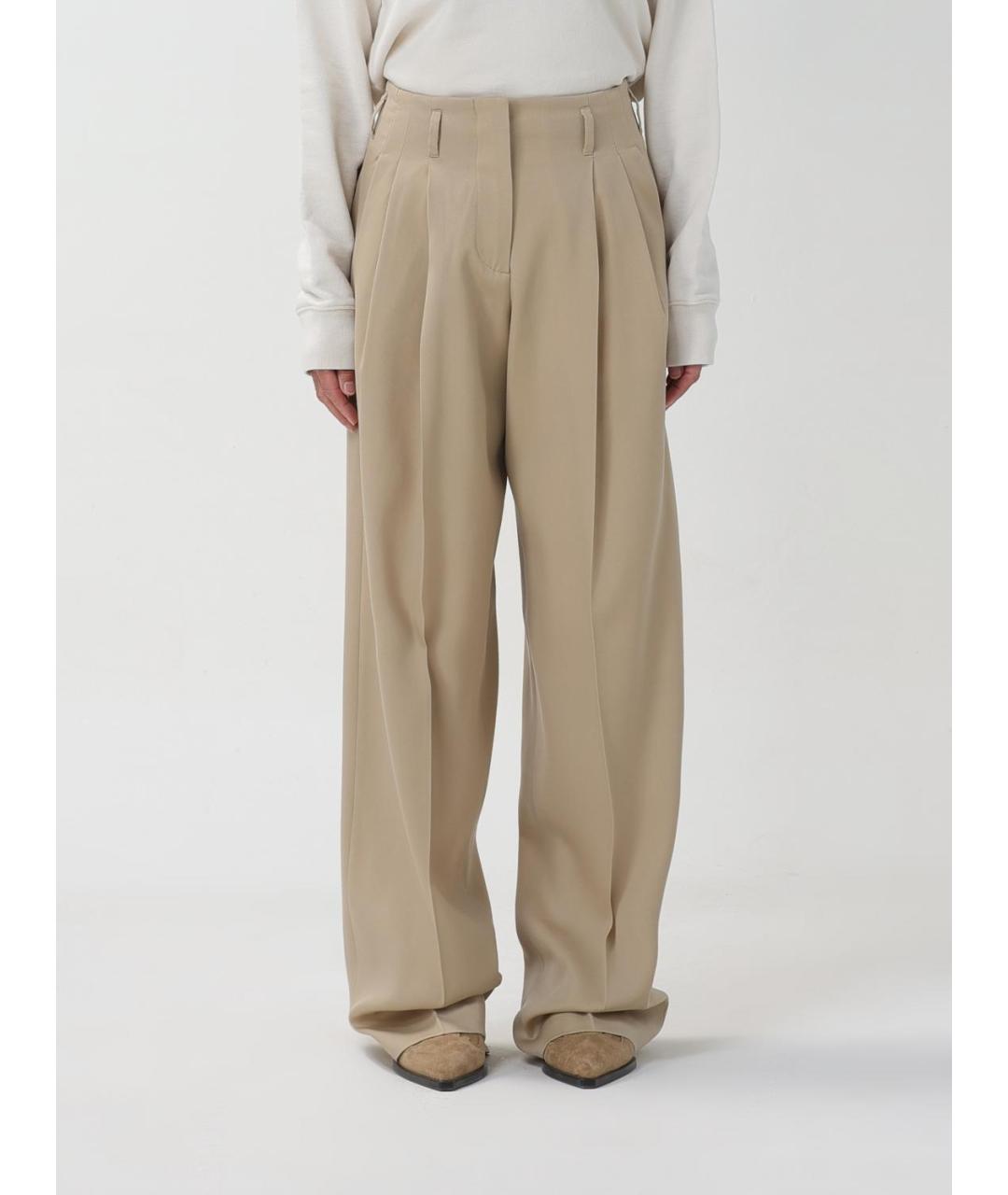 GOLDEN GOOSE DELUXE BRAND Бежевые прямые брюки, фото 2