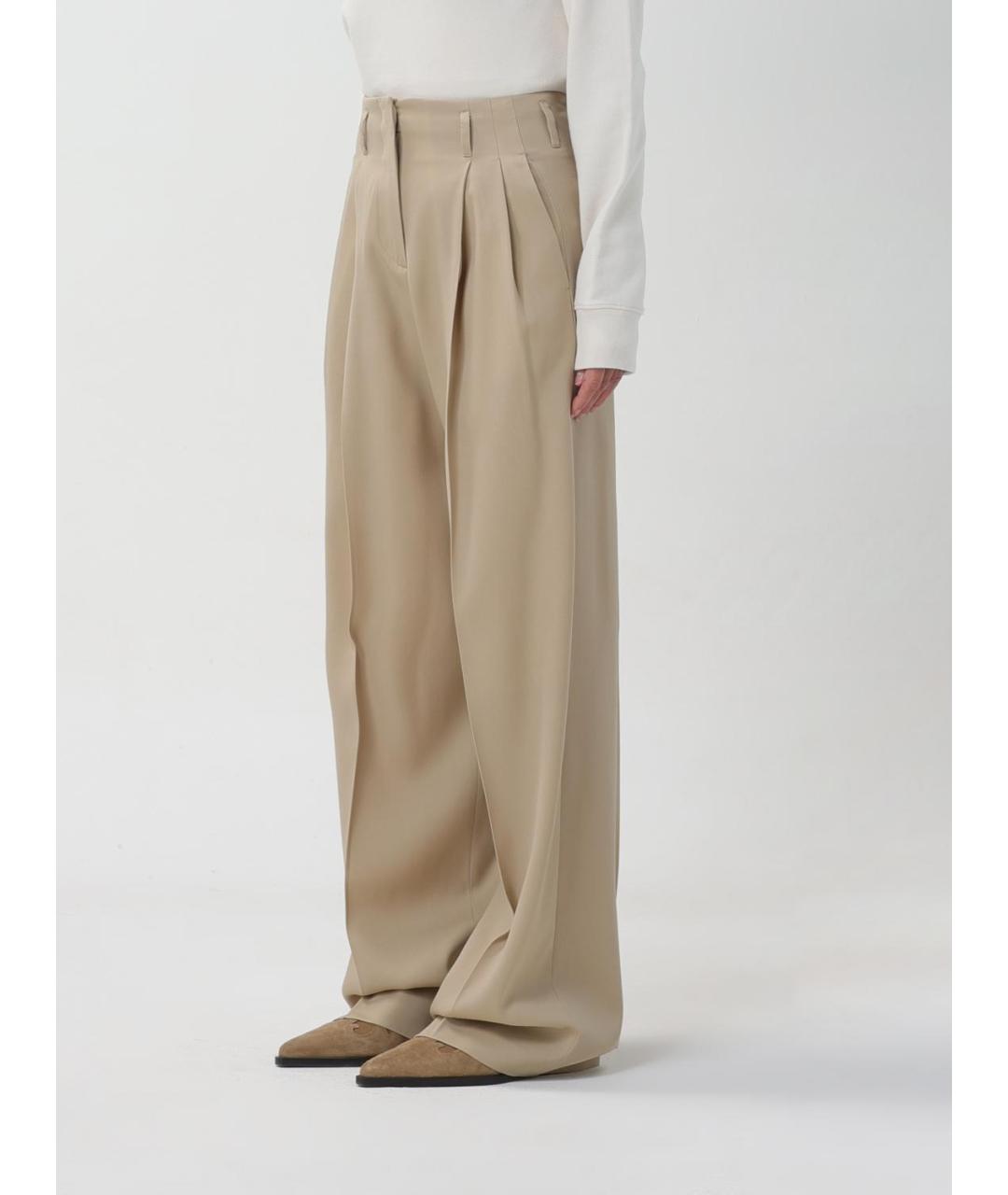 GOLDEN GOOSE DELUXE BRAND Бежевые прямые брюки, фото 5