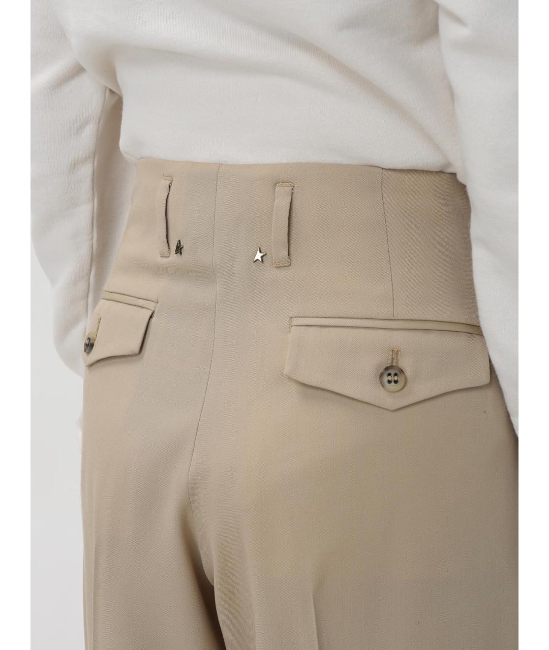 GOLDEN GOOSE DELUXE BRAND Бежевые прямые брюки, фото 6