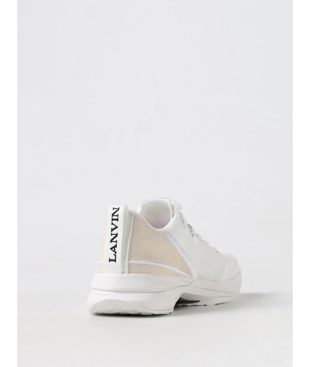 LANVIN Белые синтетические низкие кроссовки / кеды, фото 3