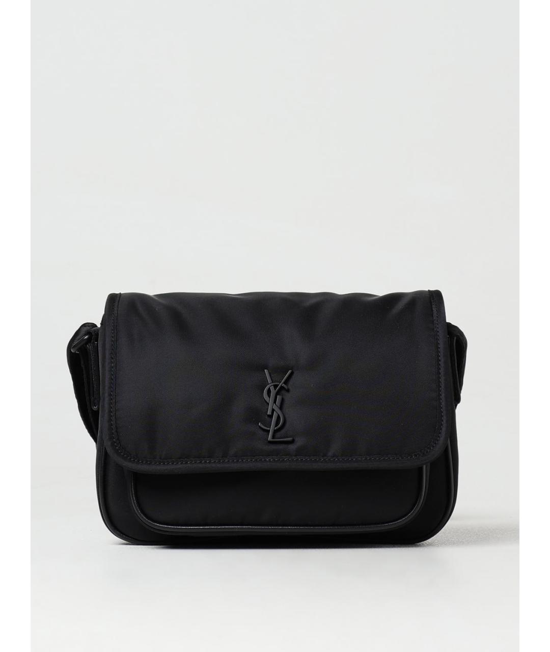SAINT LAURENT Черная тканевая сумка на плечо, фото 6