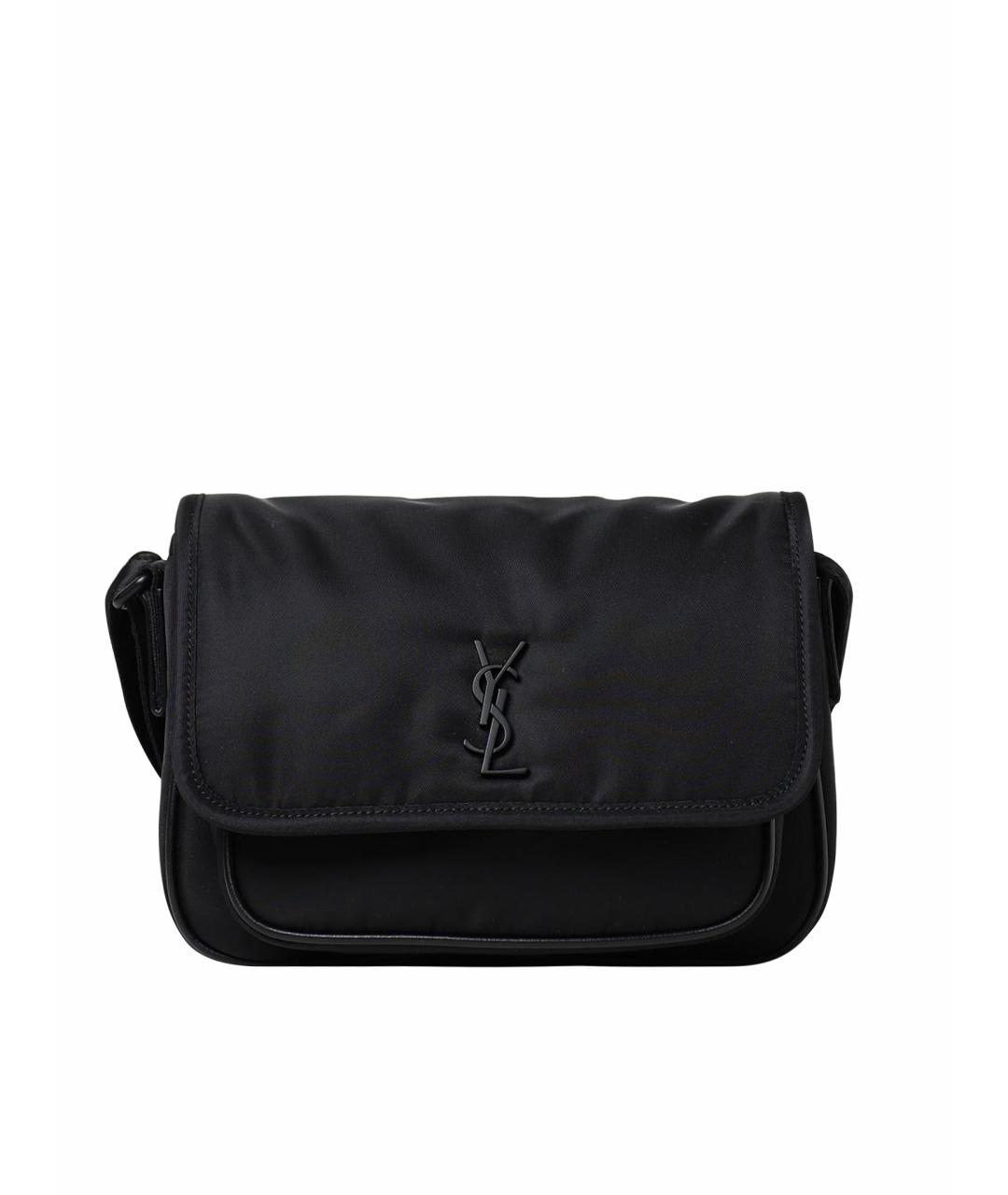 SAINT LAURENT Черная тканевая сумка на плечо, фото 1