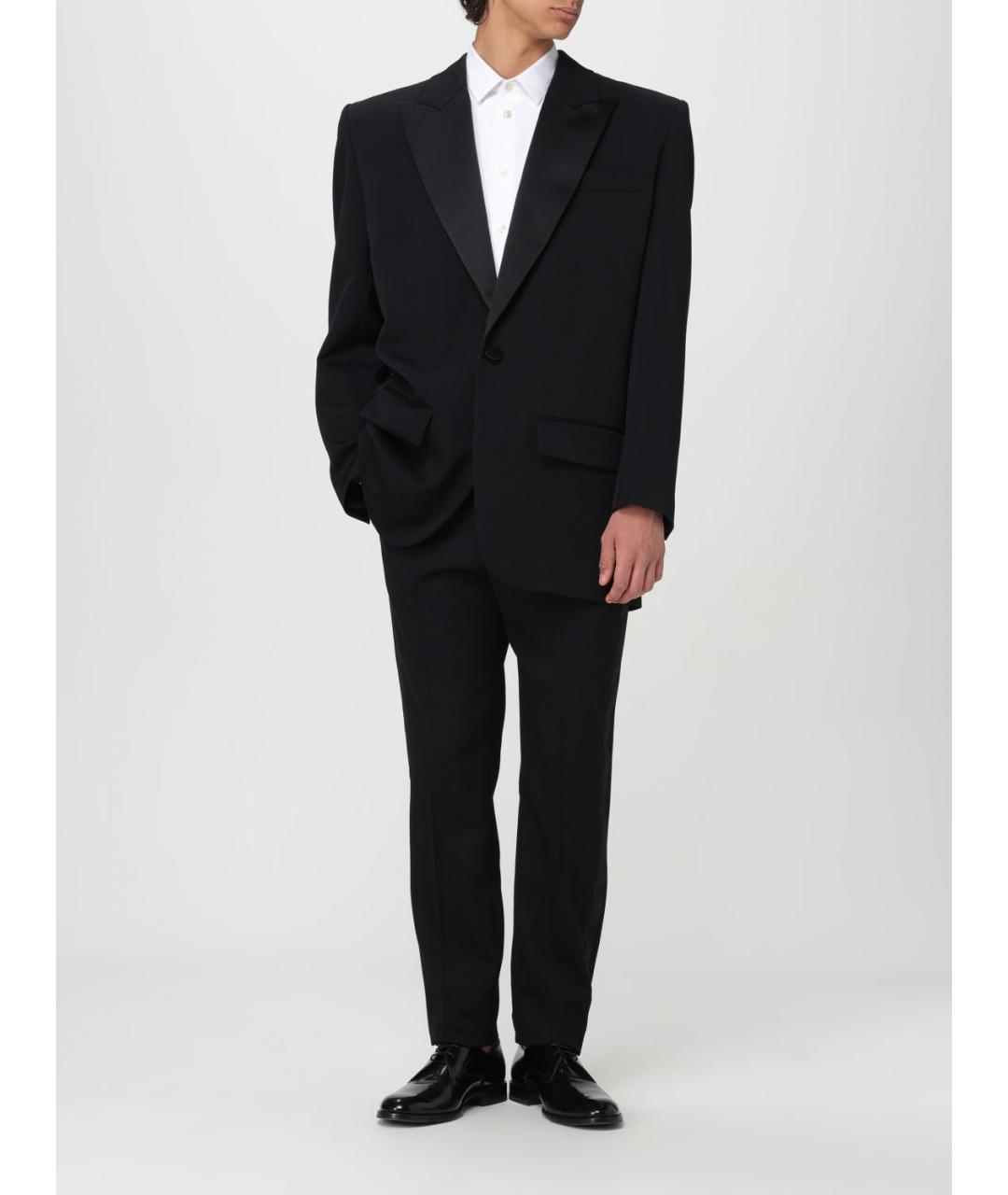 SAINT LAURENT Черные шерстяные повседневные брюки, фото 3