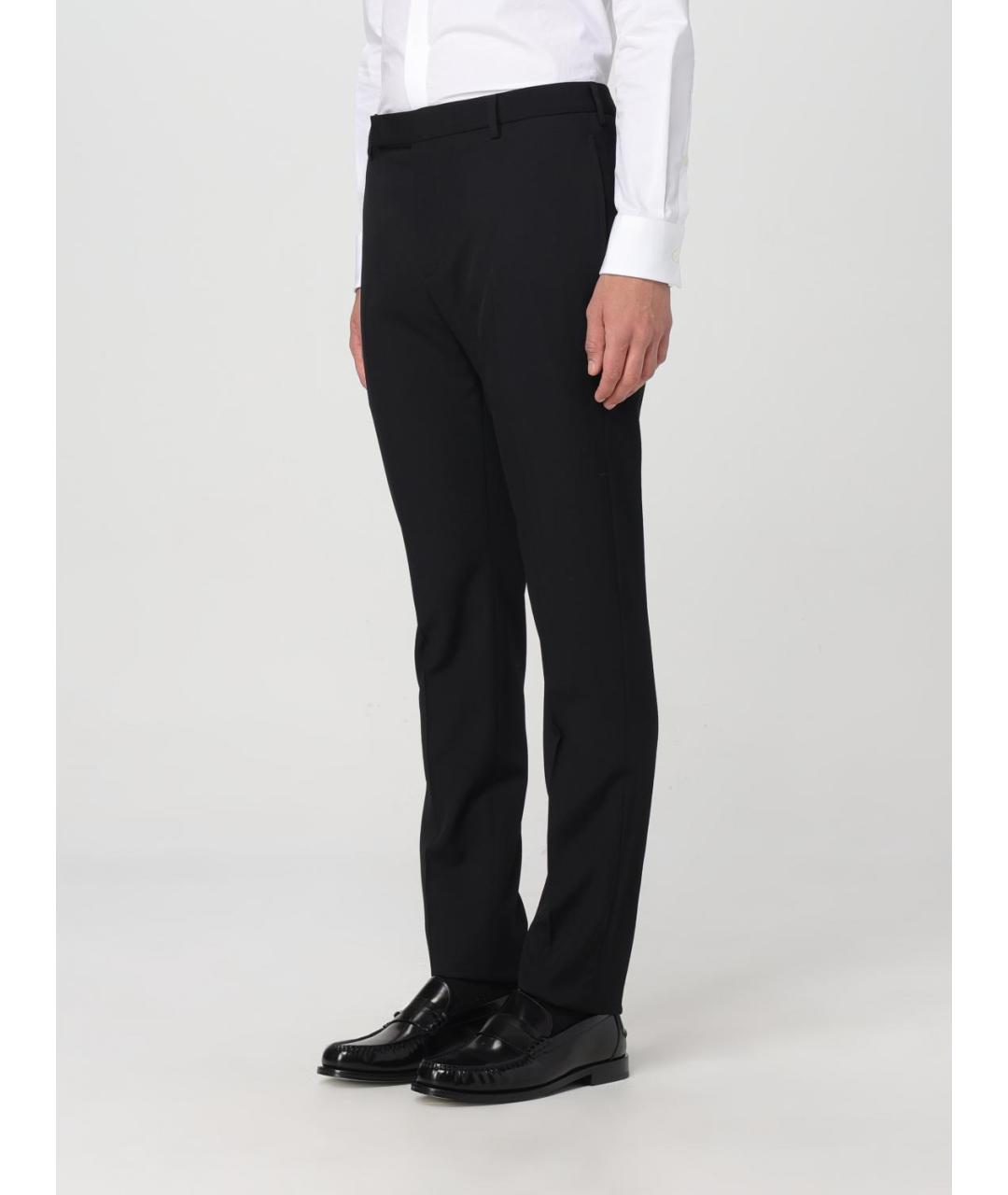 SAINT LAURENT Черные шерстяные повседневные брюки, фото 5