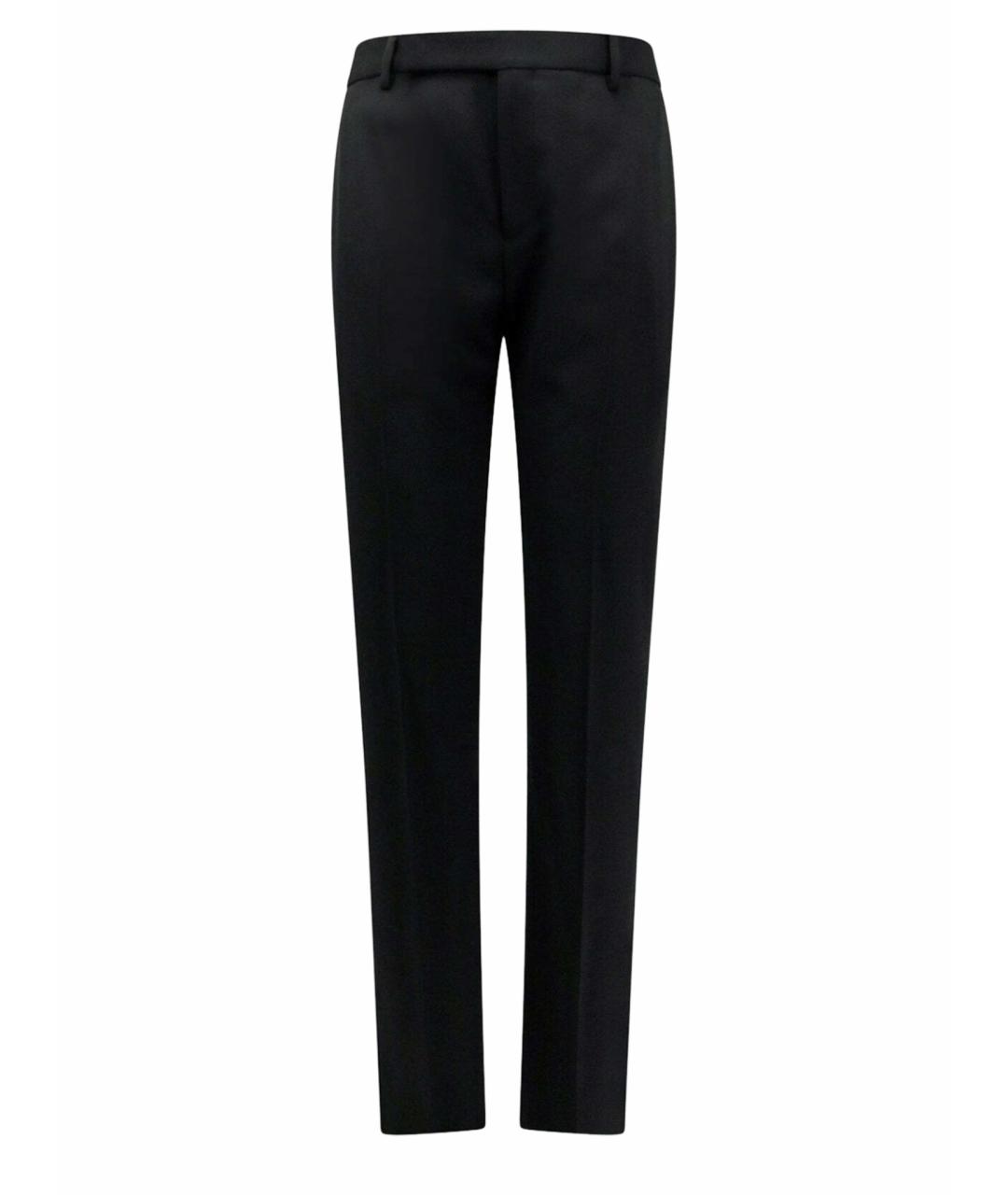 SAINT LAURENT Черные шерстяные повседневные брюки, фото 1