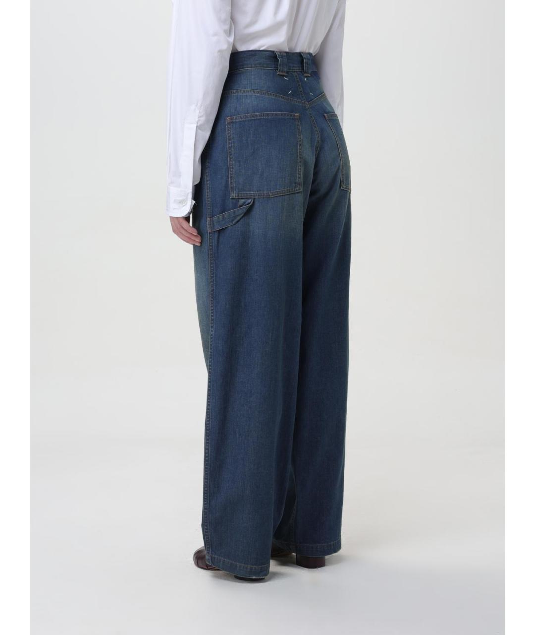 MAISON MARGIELA Синие хлопковые прямые джинсы, фото 3