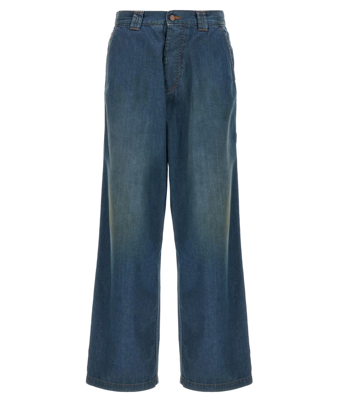 MAISON MARGIELA Синие хлопковые прямые джинсы, фото 1