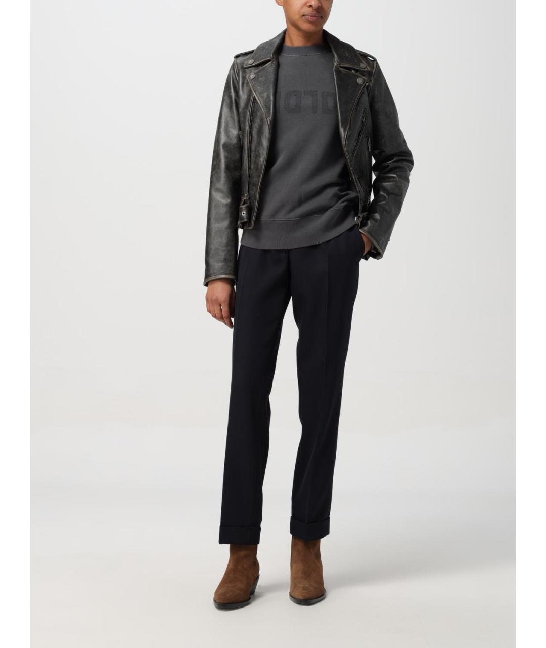 GOLDEN GOOSE DELUXE BRAND Синие синтетические прямые брюки, фото 3