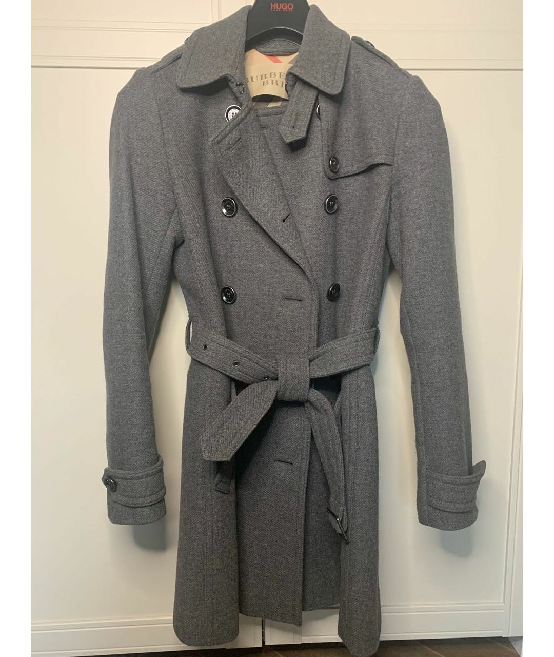 BURBERRY BRIT Антрацитовое шерстяное пальто, фото 4