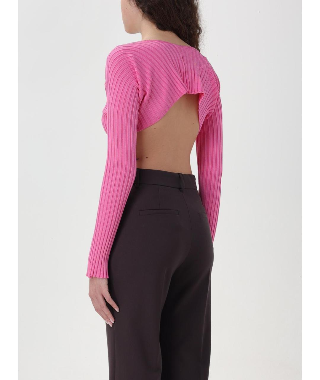 JACQUEMUS Фуксия вискозный кардиган, фото 4