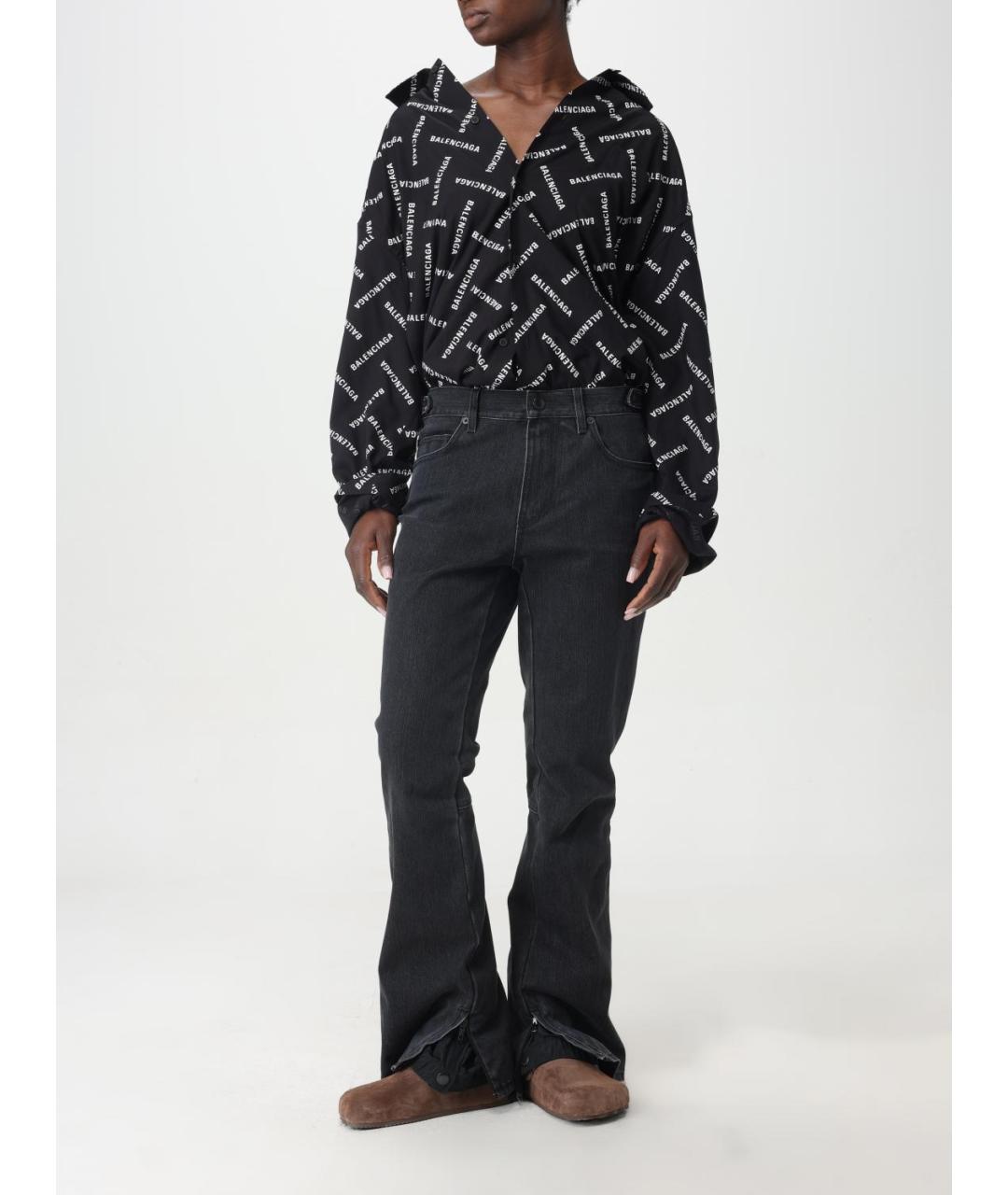 BALENCIAGA Черные хлопковые прямые джинсы, фото 3