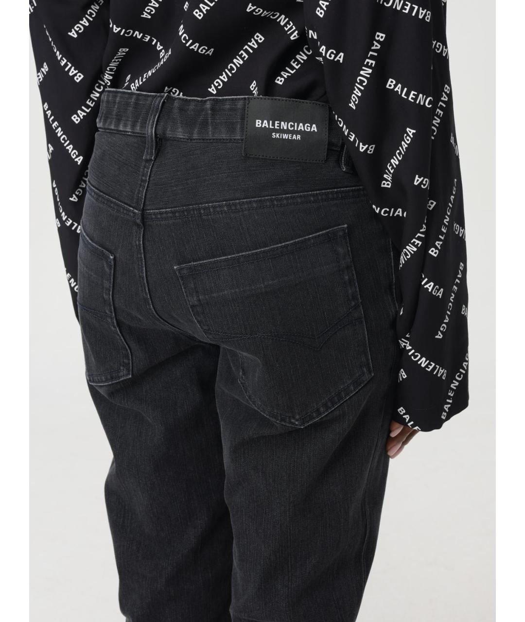 BALENCIAGA Черные хлопковые прямые джинсы, фото 6