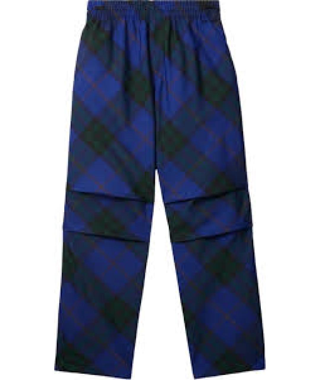 BURBERRY Синие повседневные брюки, фото 1