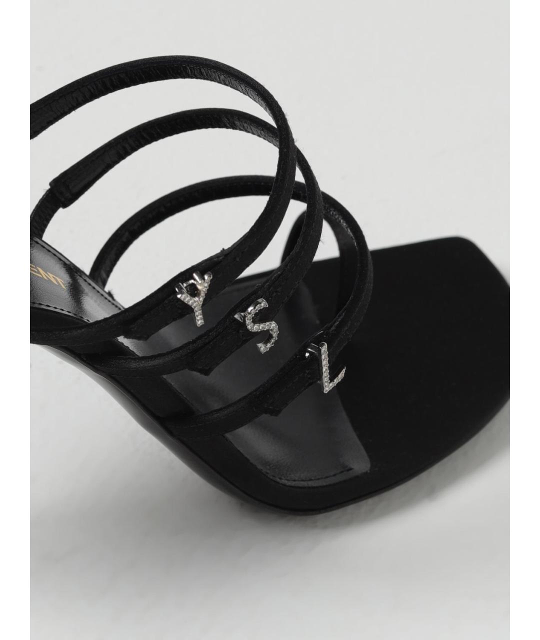 SAINT LAURENT Черные мюли, фото 4