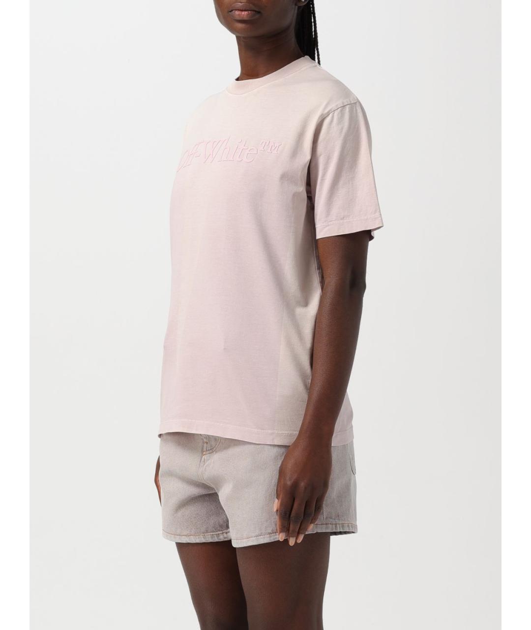 OFF-WHITE Розовая футболка, фото 5
