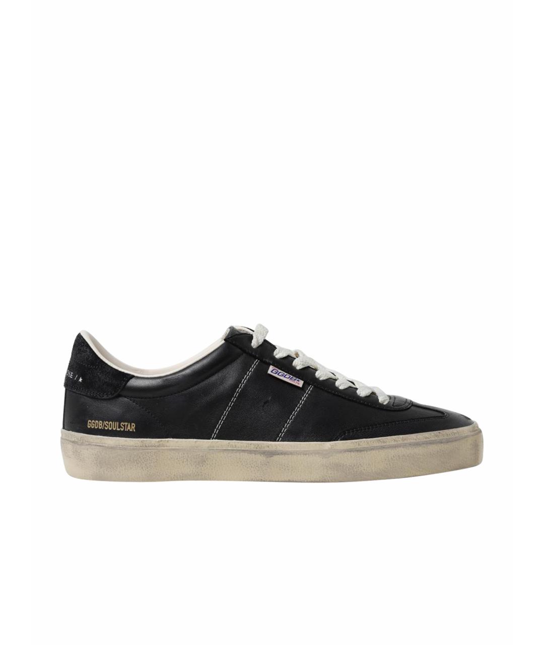 GOLDEN GOOSE DELUXE BRAND Черные кожаные низкие кроссовки / кеды, фото 1
