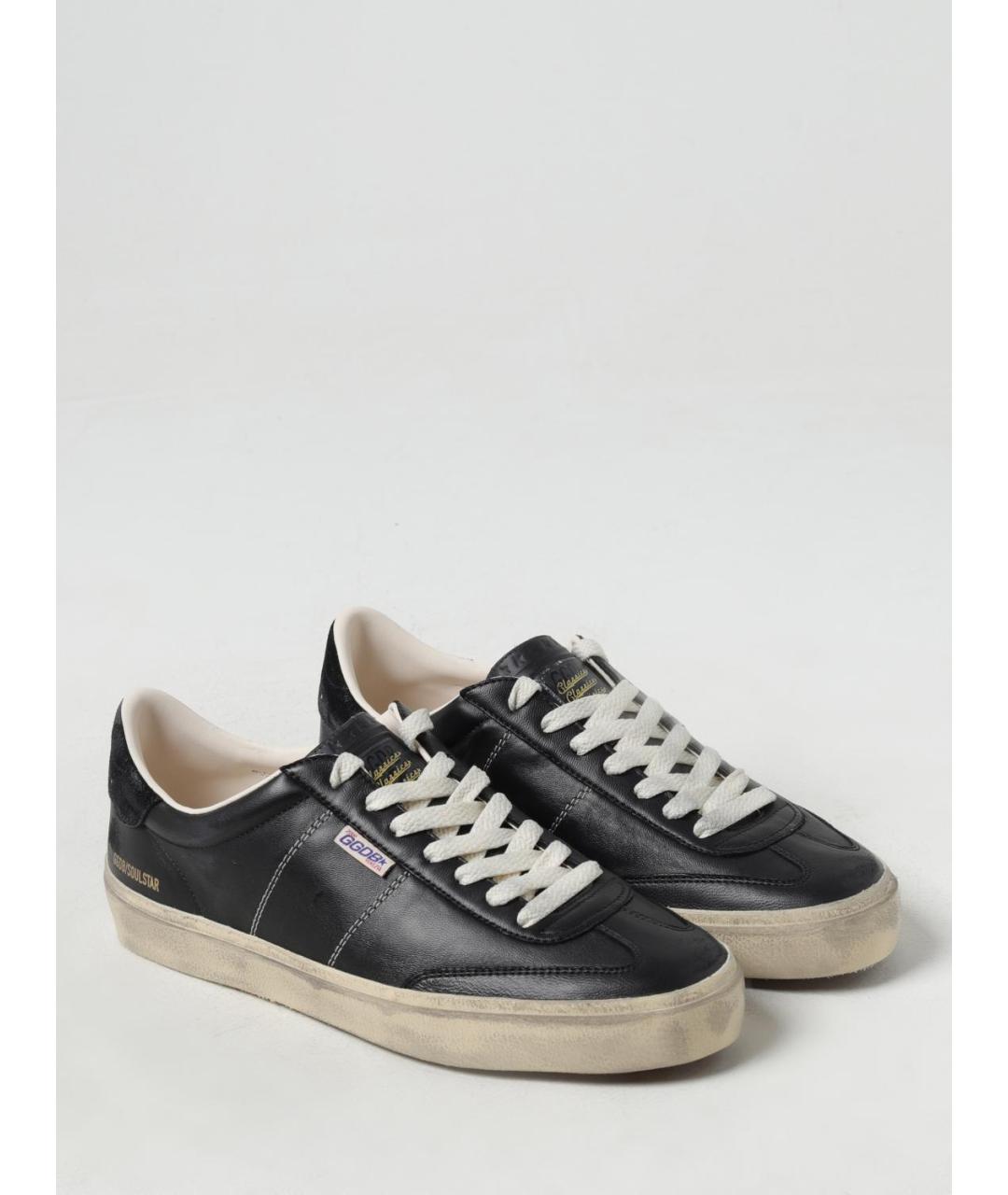 GOLDEN GOOSE DELUXE BRAND Черные кожаные низкие кроссовки / кеды, фото 2