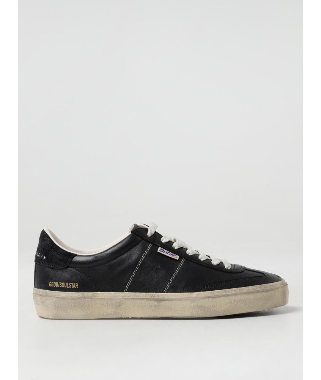 GOLDEN GOOSE DELUXE BRAND Черные кожаные низкие кроссовки / кеды, фото 5