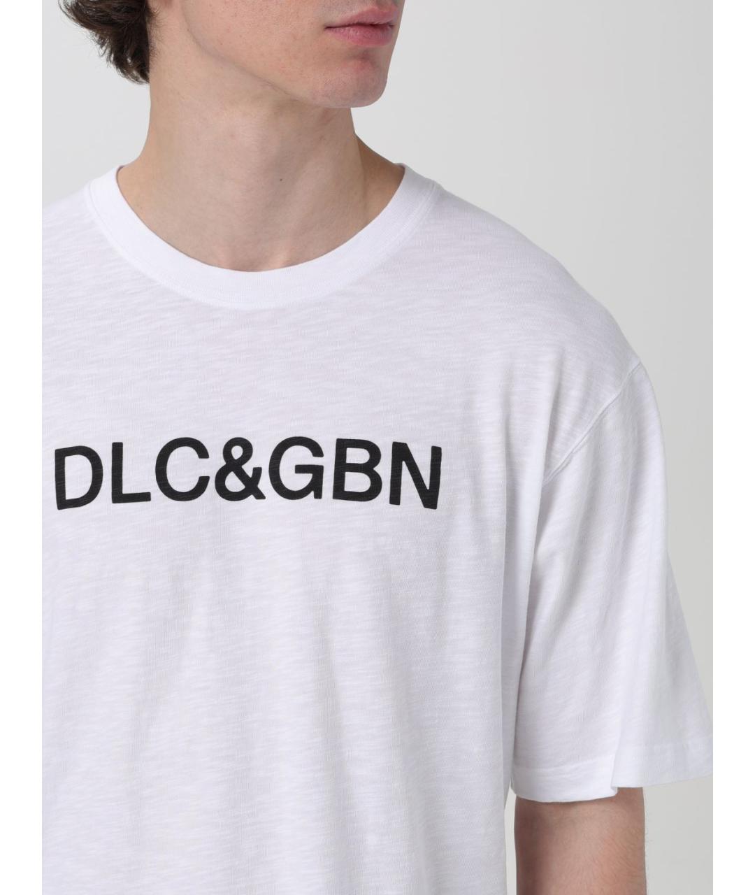 DOLCE&GABBANA Белая хлопковая футболка, фото 6