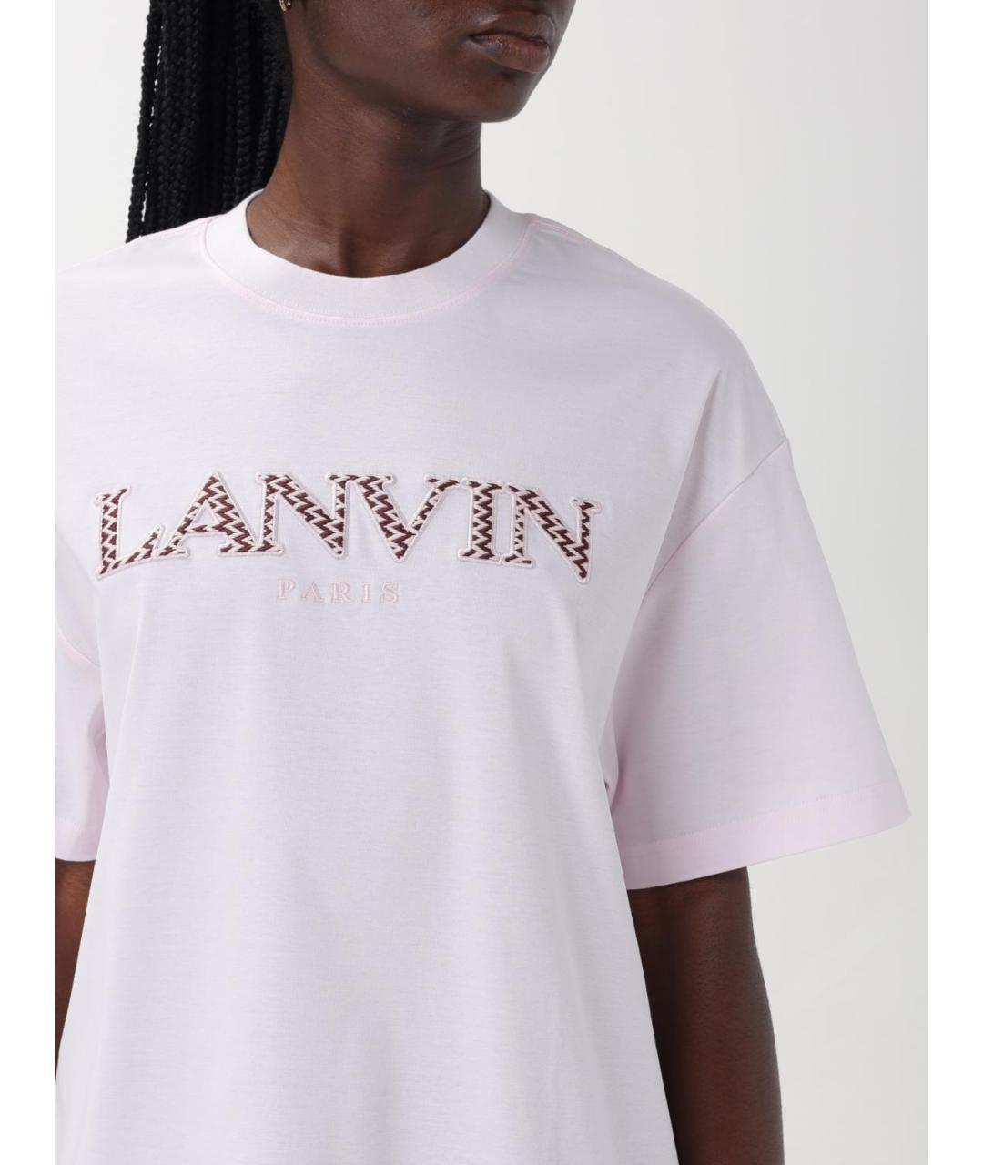 LANVIN Белая хлопковая футболка, фото 6