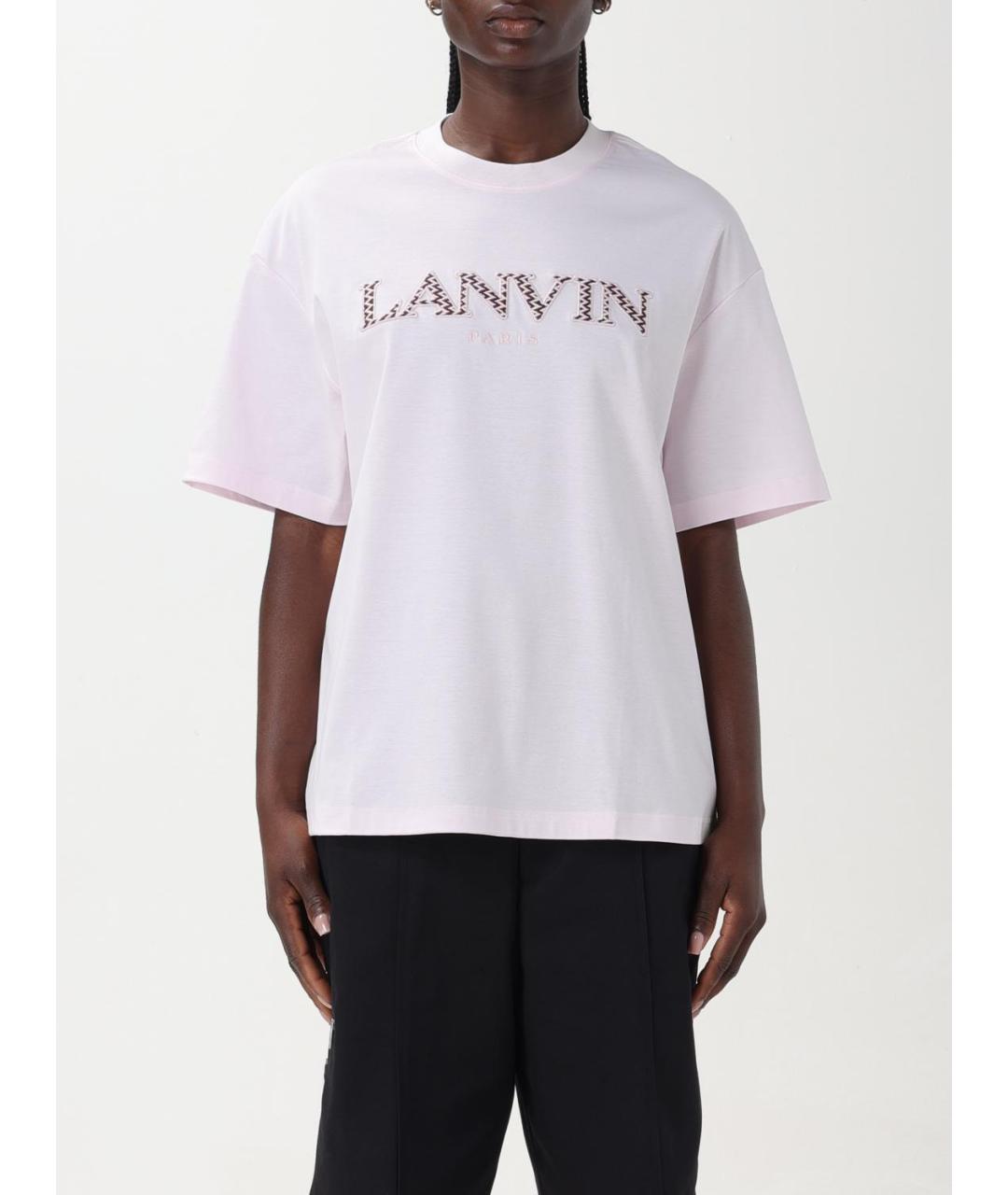 LANVIN Белая хлопковая футболка, фото 2