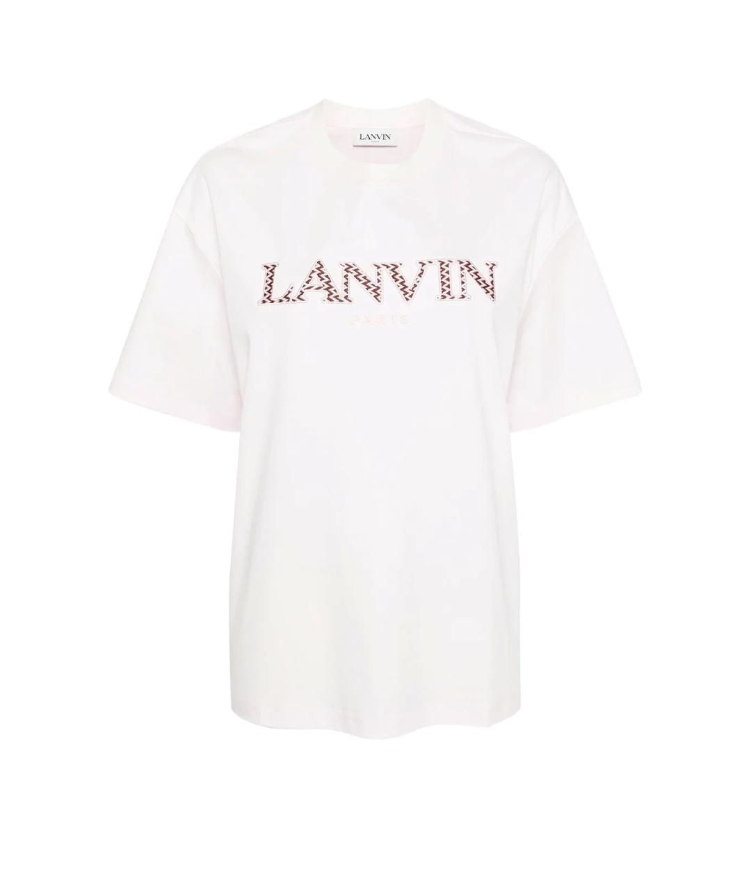 LANVIN Белая хлопковая футболка, фото 1