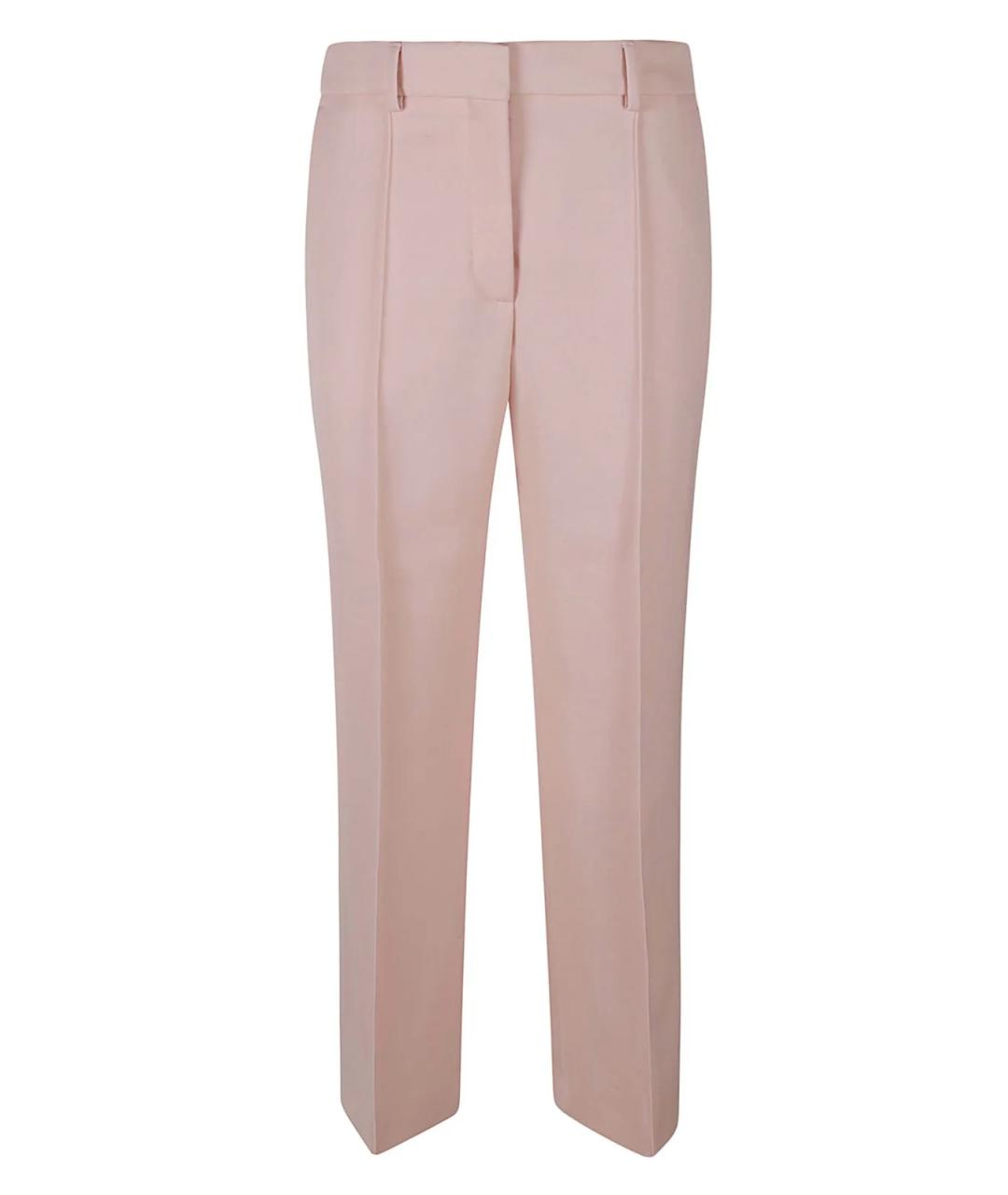 LANVIN Розовые вискозные прямые брюки, фото 1