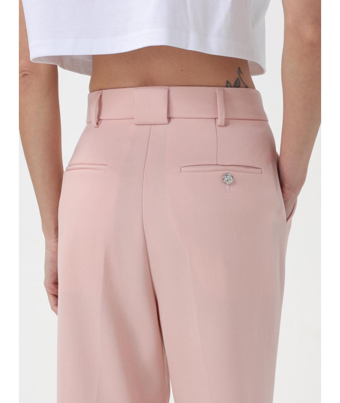 LANVIN Розовые вискозные прямые брюки, фото 6