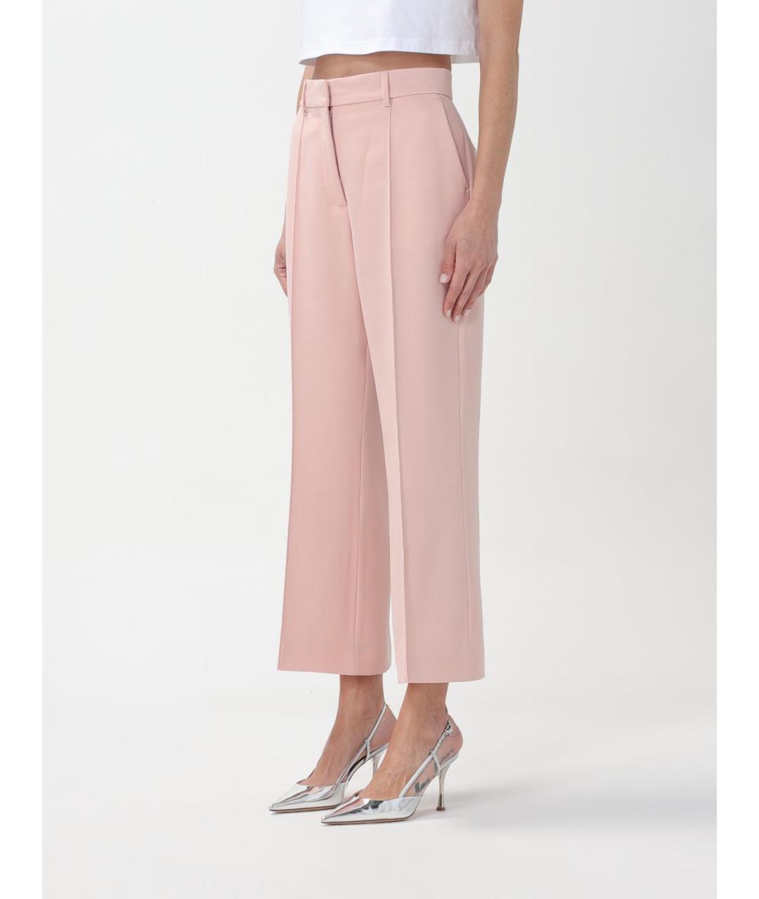 LANVIN Розовые вискозные прямые брюки, фото 5