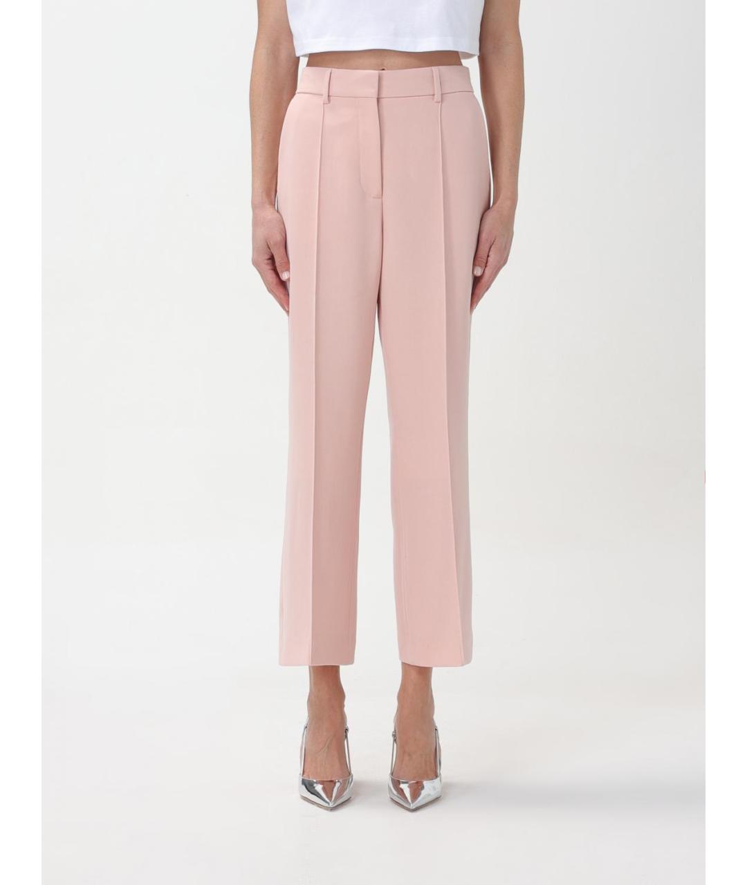 LANVIN Розовые вискозные прямые брюки, фото 2
