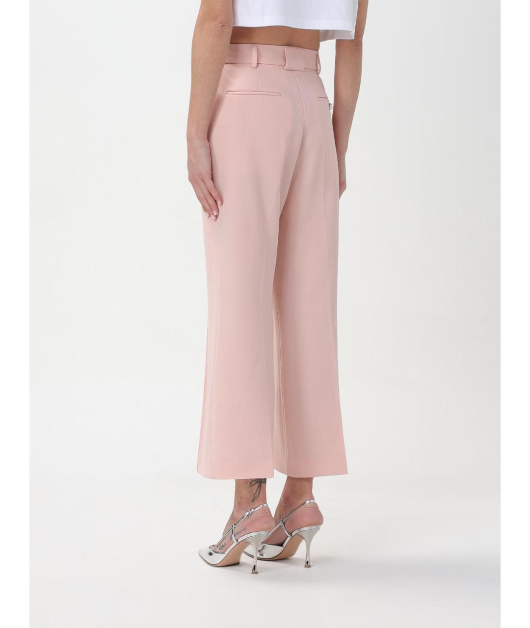 LANVIN Розовые вискозные прямые брюки, фото 4