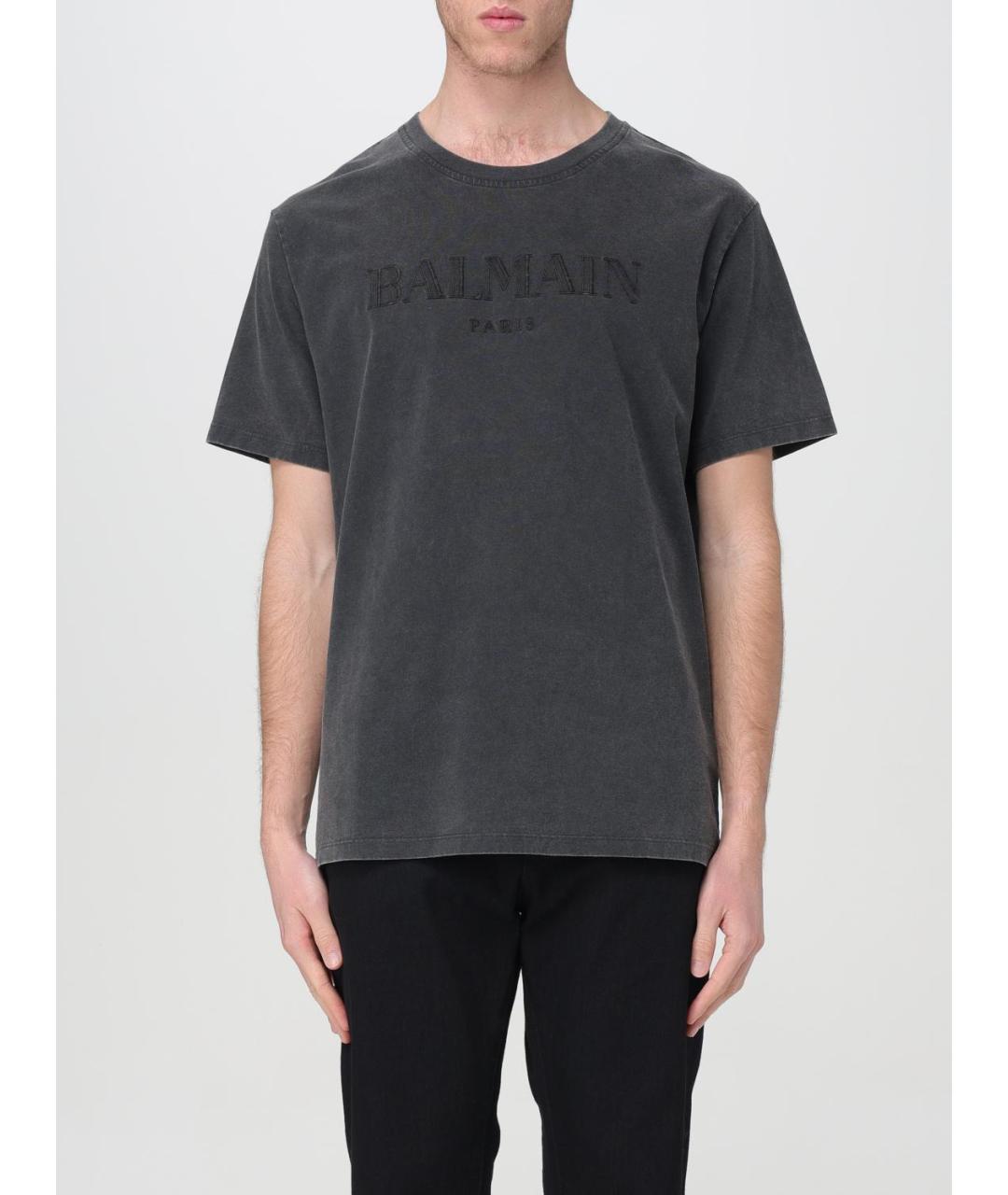 BALMAIN Серая футболка, фото 2