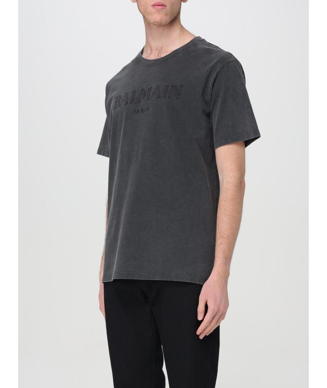 BALMAIN Серая футболка, фото 5