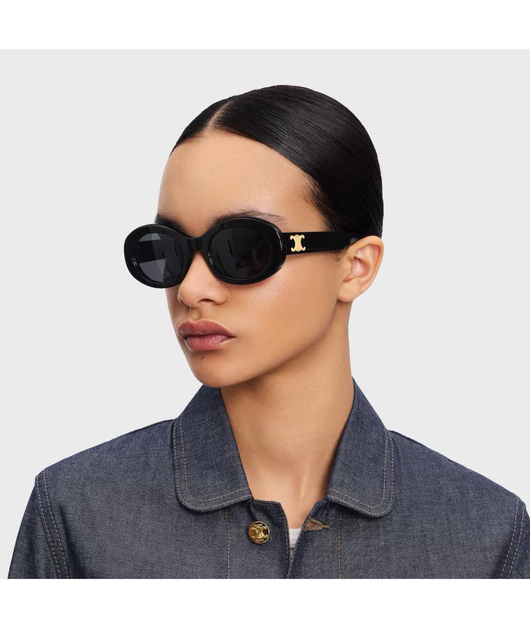 CELINE Черные пластиковые солнцезащитные очки, фото 4
