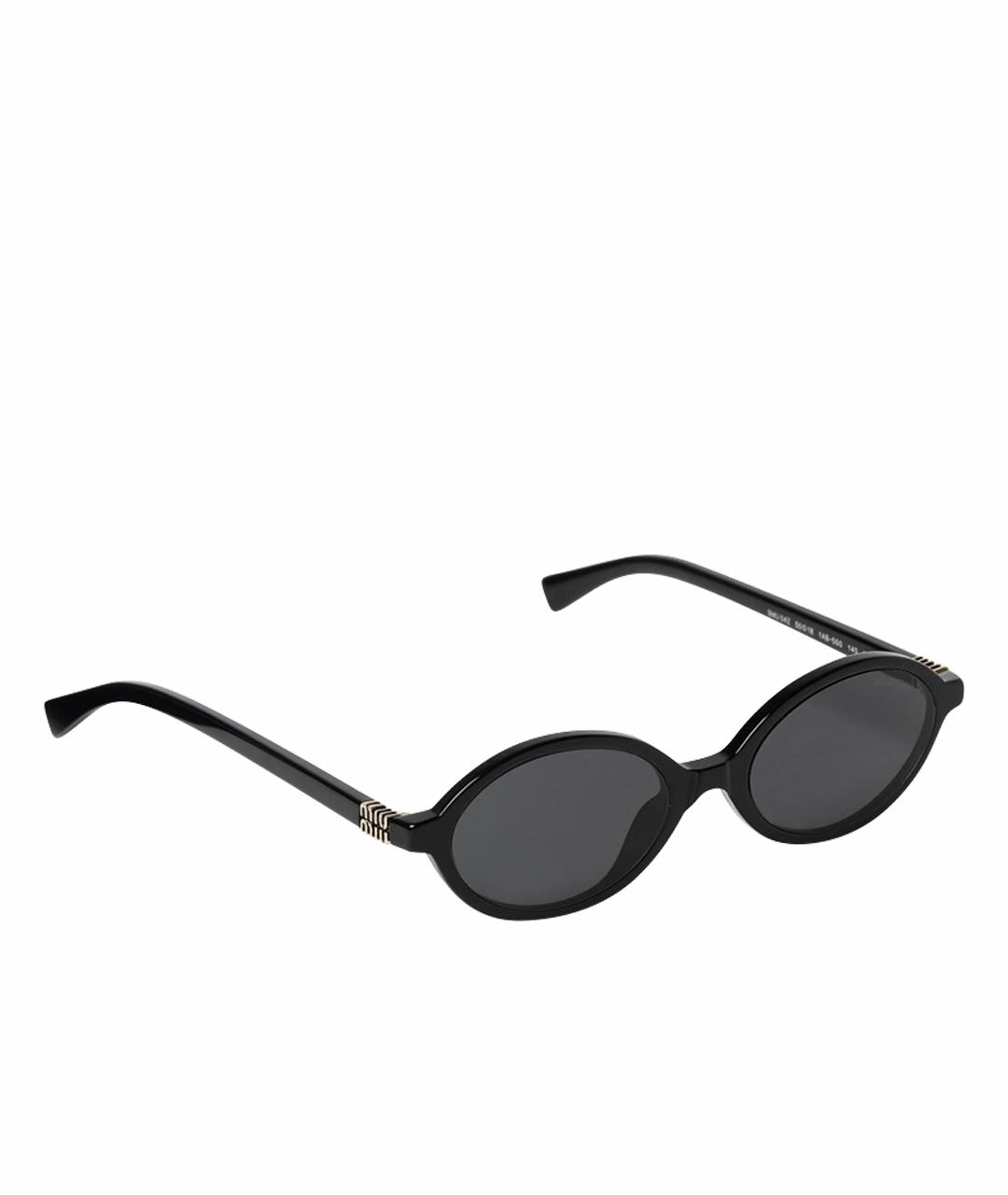 MIU MIU Черные пластиковые солнцезащитные очки, фото 1