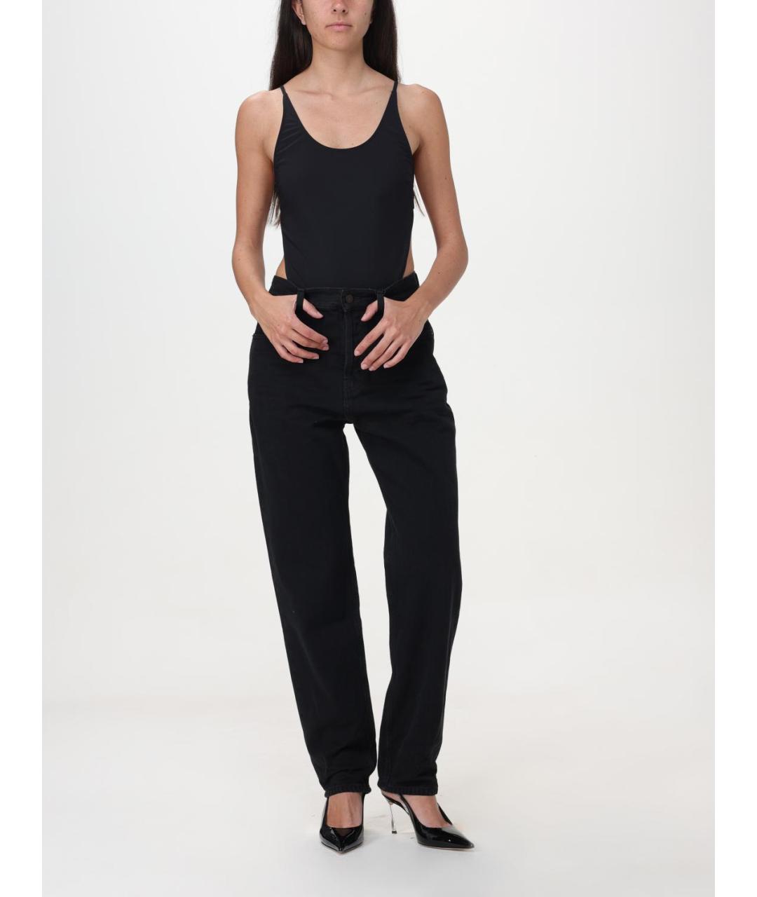 SAINT LAURENT Темно-синие хлопковые прямые джинсы, фото 3