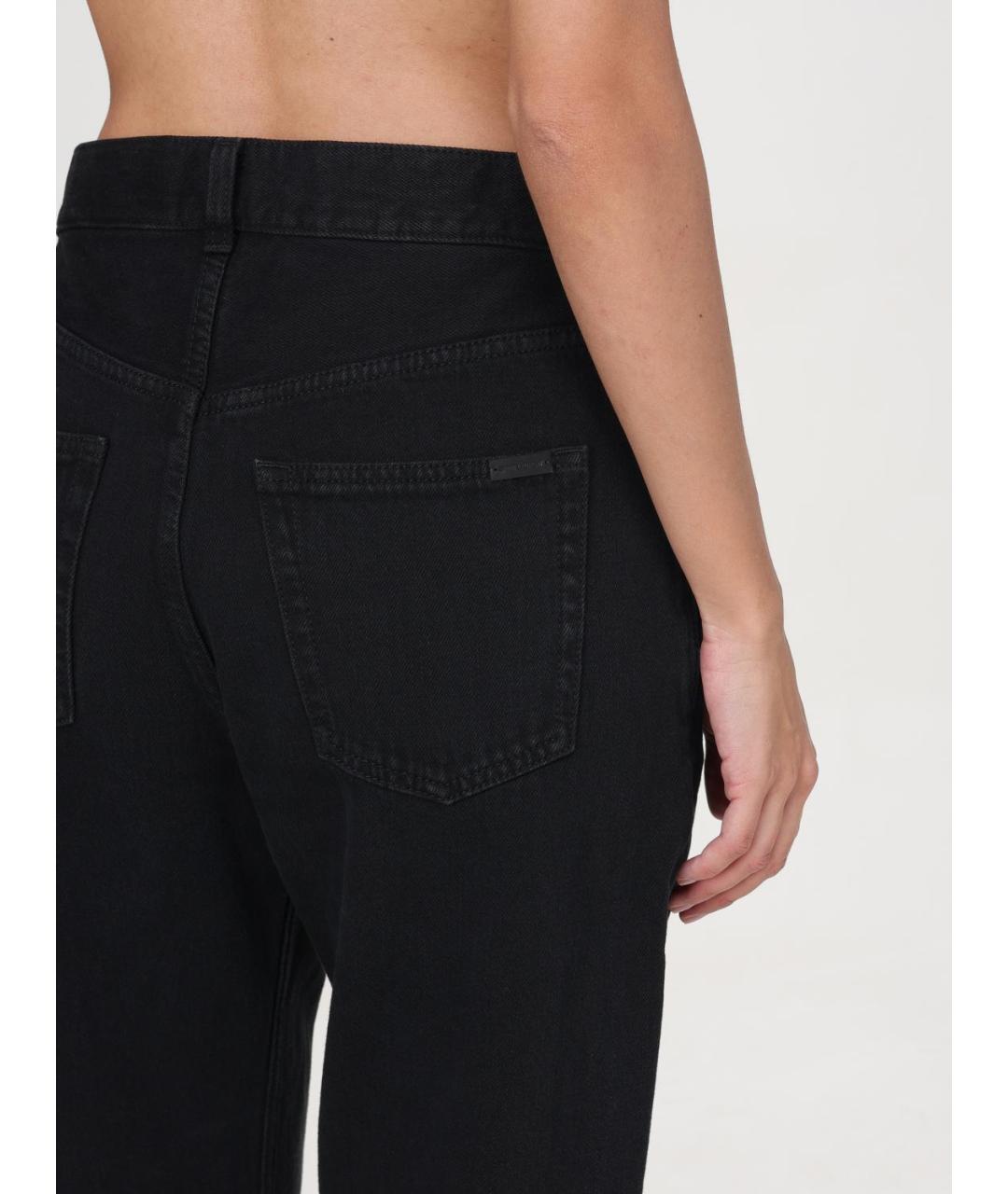 SAINT LAURENT Темно-синие хлопковые прямые джинсы, фото 6
