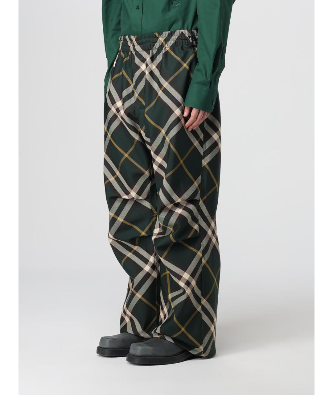 BURBERRY Зеленые повседневные брюки, фото 4