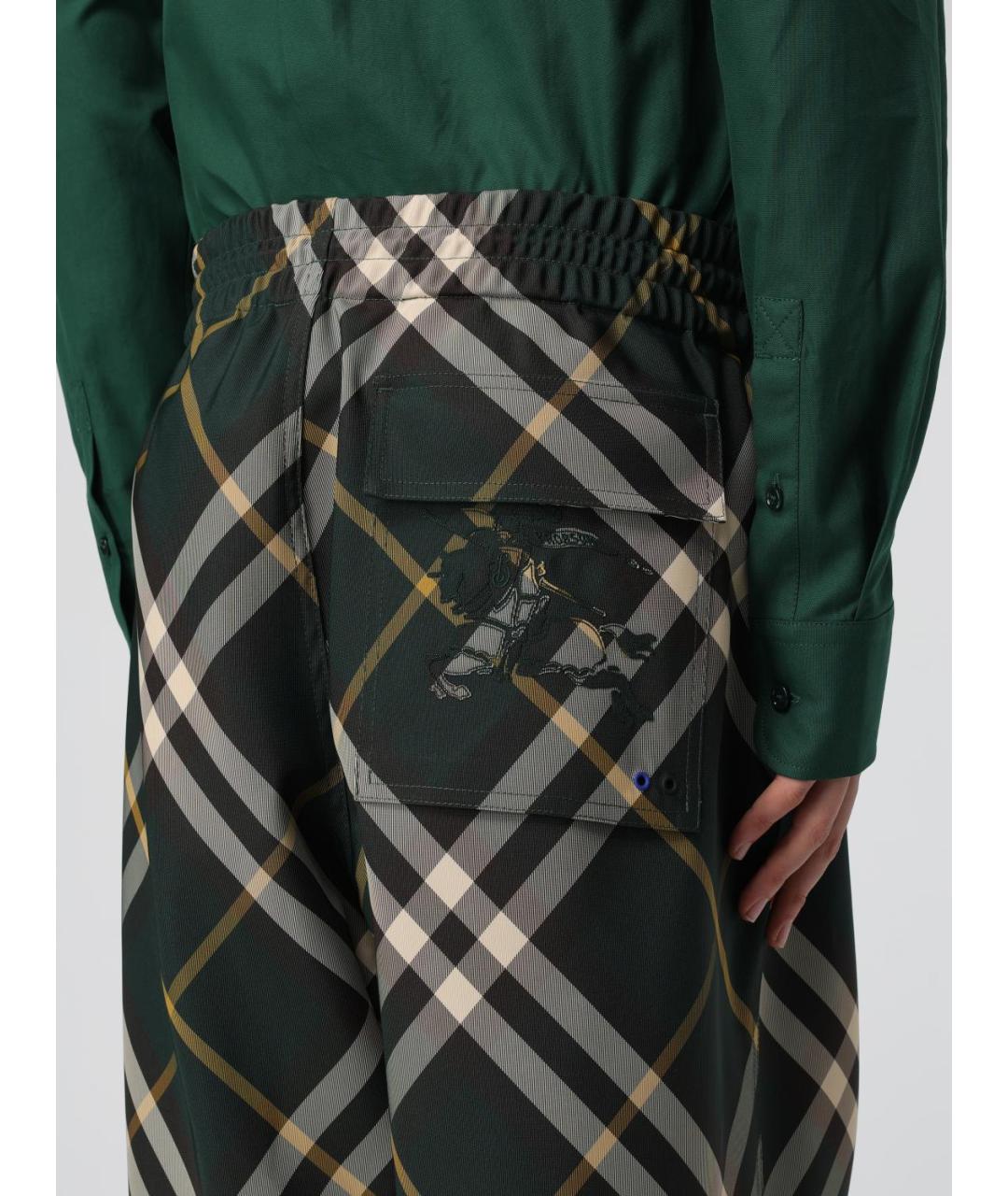 BURBERRY Зеленые повседневные брюки, фото 6