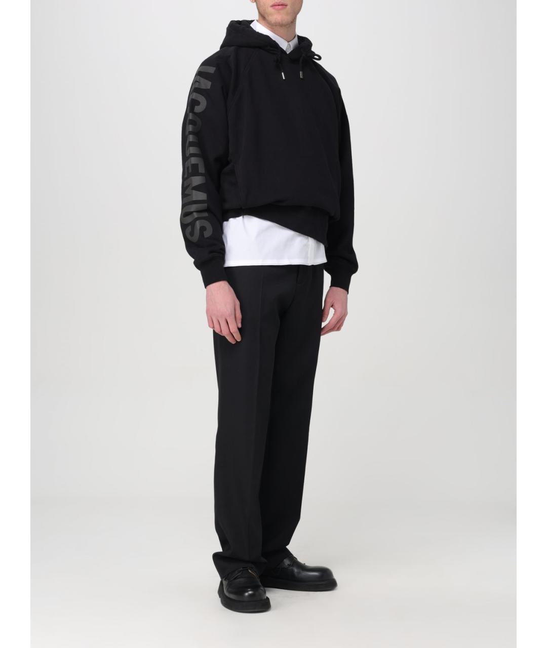 JACQUEMUS Черные шерстяные повседневные брюки, фото 3