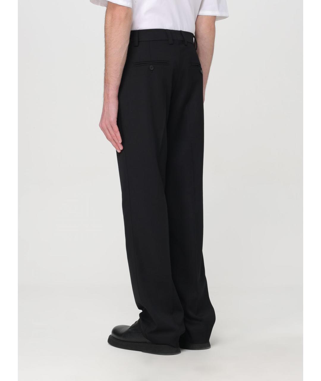 JACQUEMUS Черные шерстяные повседневные брюки, фото 4